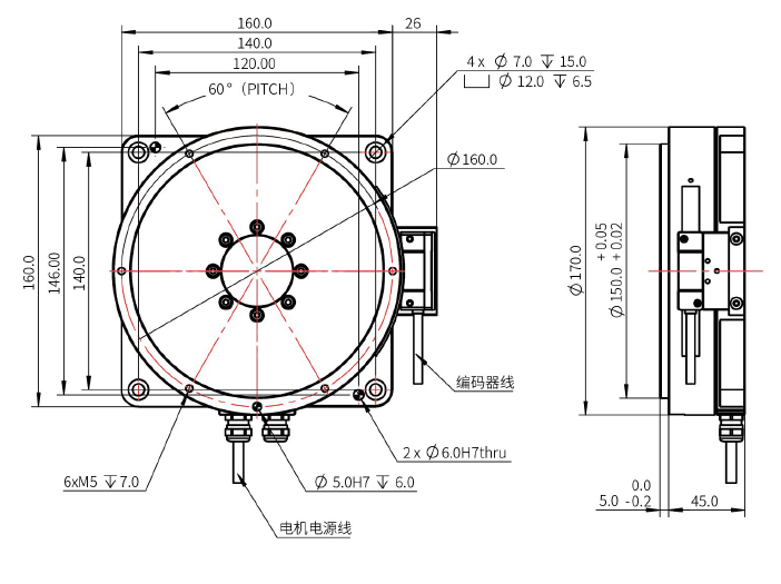 EDDR170-H50-015-CA010-0.5 角度轉臺