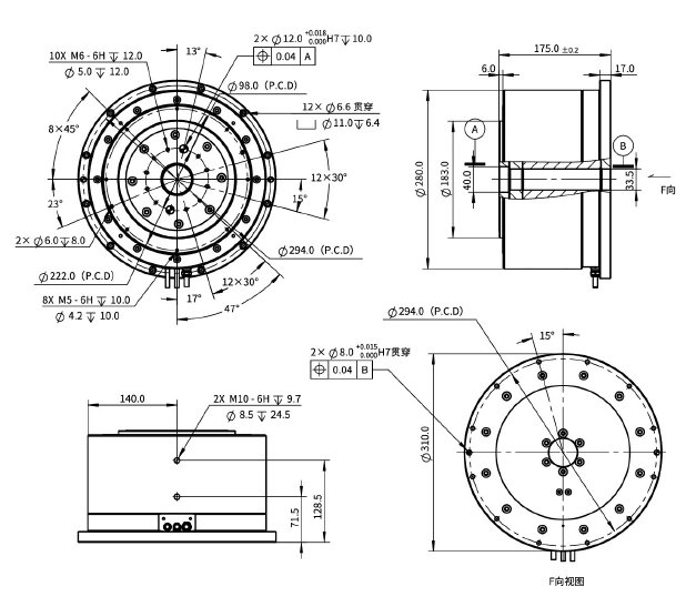 IDDR270-H175-A 內(nèi)轉(zhuǎn)子力矩電機(jī)